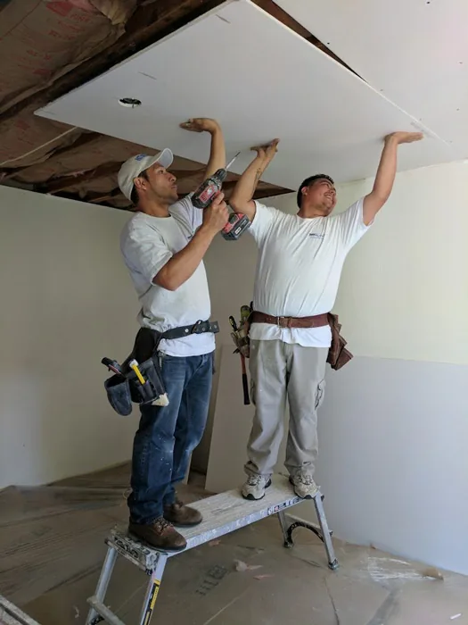 Ceiling repaired and brought flat