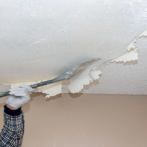 Popcorn ceiling removed and smoothed